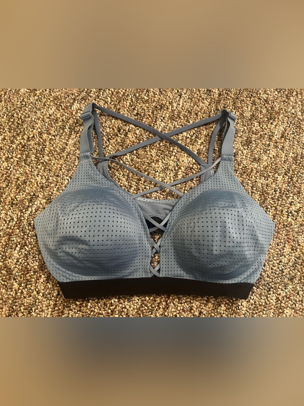 Victoria’s Secret VSX Women’s Blue Lightweight Racerback Strappy Sports Bra 36D